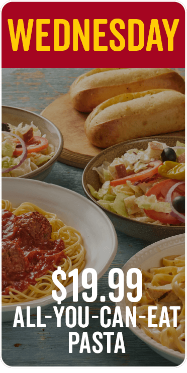 Wednesday Dollar 19.99 All You Can Eat Pasta