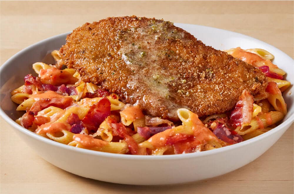 Crispy chicken bacon rosé